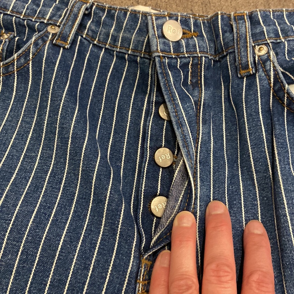 Reformation Mid Crop Flare Jean Mesa Stripe Sz. 30 - Picture 6 of 7